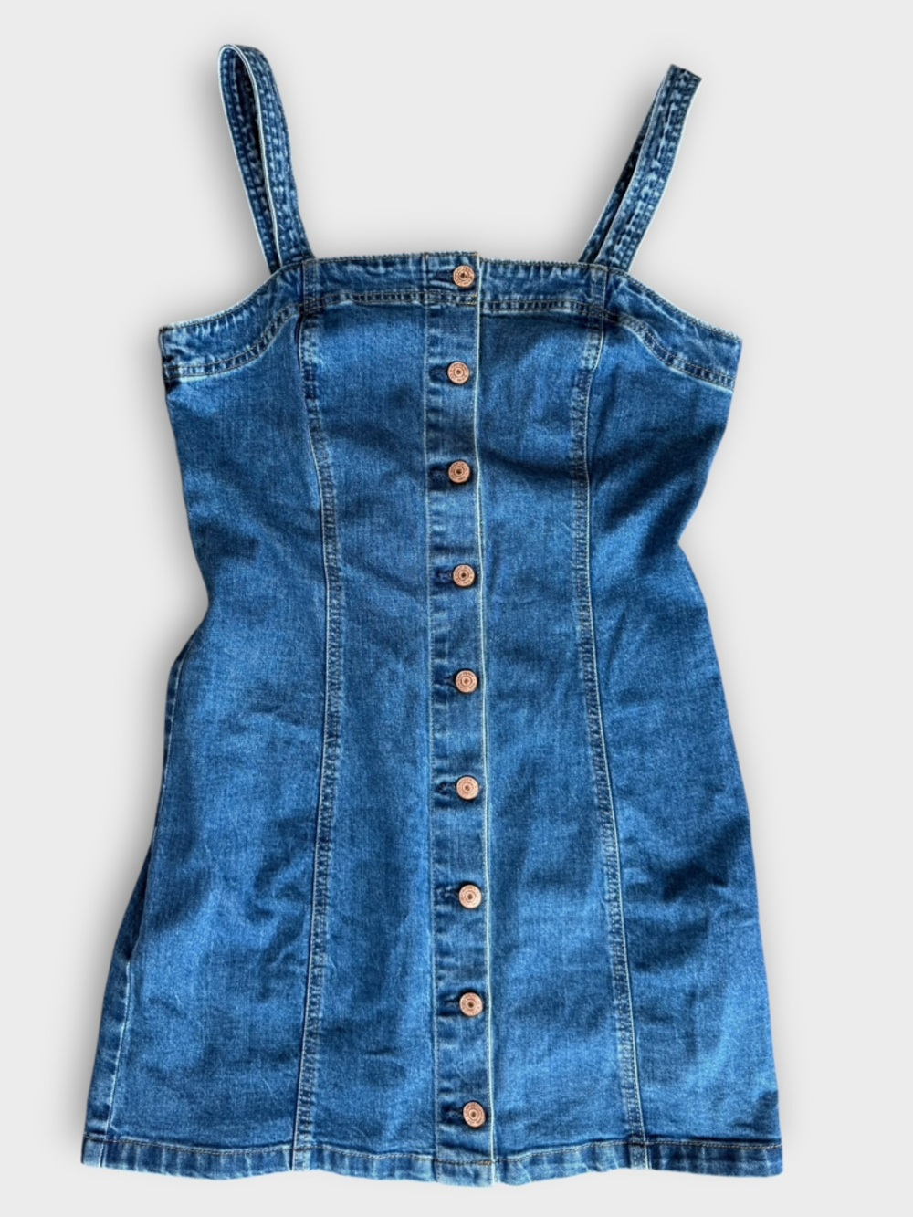 NWT GAP Denim Cotton Mini Dress with Button Detail | Small